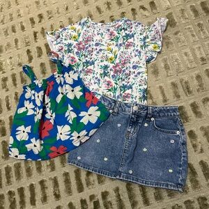 Gap, Hanna andersson, Cat & Jack tops and skirt 4-5T